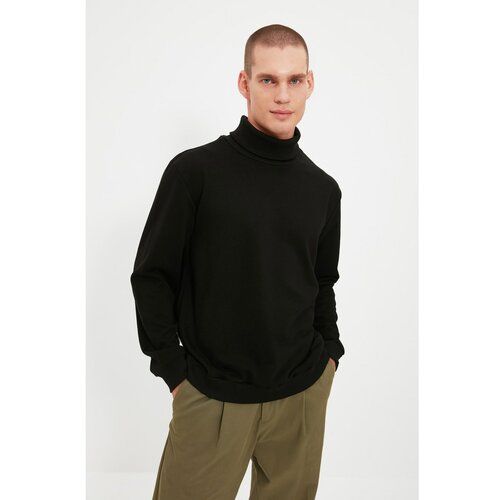 Trendyol Black Men's Regular Fit Sweatshirt Slike