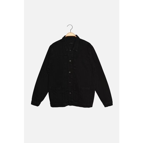 Trendyol Anthracite Men Regular Fit Ribbed Denim Jacket Slike