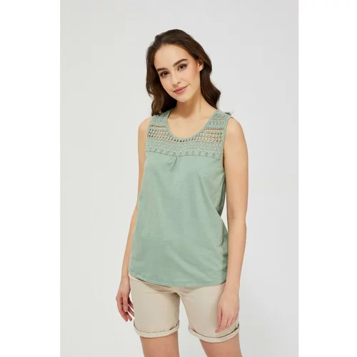 Moodo Top with openwork decoration - olive