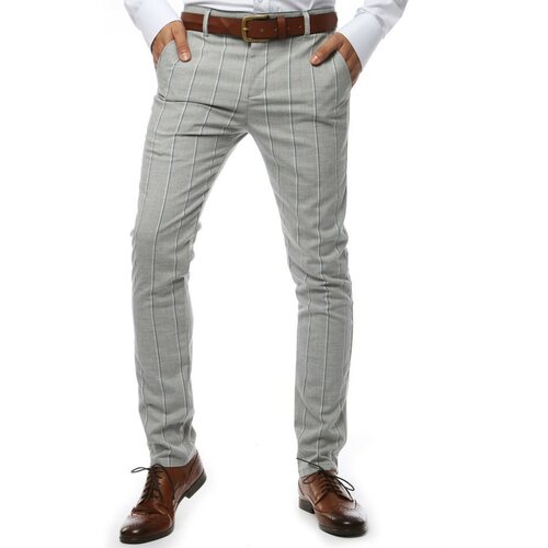 DStreet Svijetlo sive muške hlače sa prugama UX2146 sive boje Slike