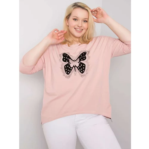 Fashion Hunters Pink cotton blouse with an application