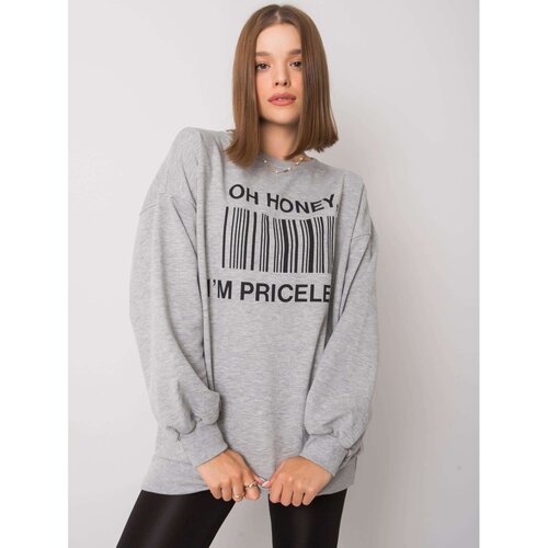 Fashion Hunters Gray hooded sweatshirt with an inscription Slike