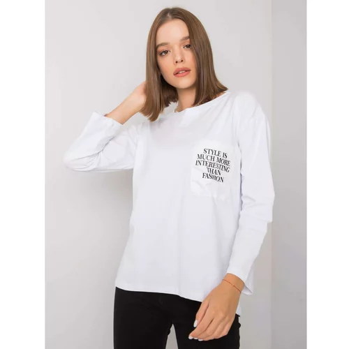 Fashion Hunters White cotton blouse with pocket