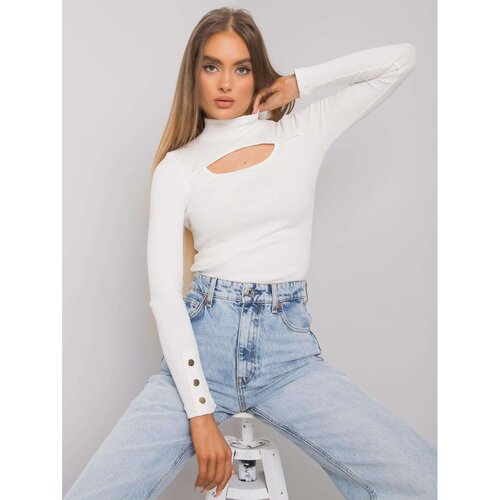 Fashion Hunters Ecru turtleneck blouse Slike