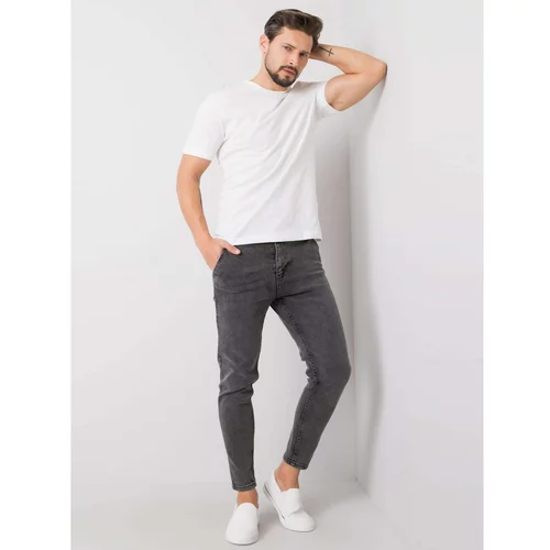 Fashion Hunters LIWALI Dark gray denim trousers for men