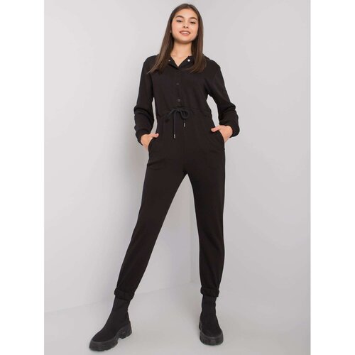 Fashion Hunters Black cotton jumpsuit Cene