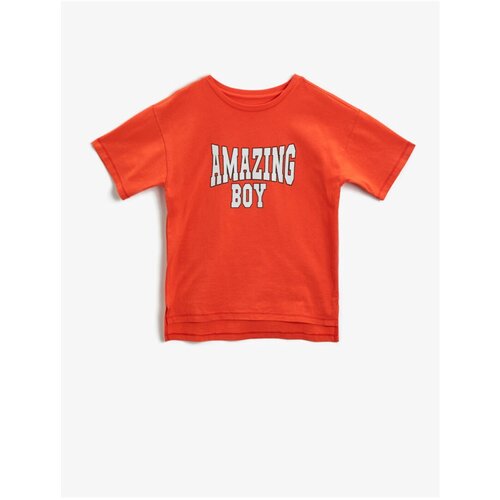 Koton Boy&amp;#039;s Slogan T-Shirt Crew Neck Cotton Slike
