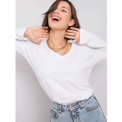 Fashion Hunters White cotton blouse with long sleeves Slike