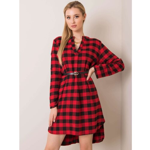 Fashion Hunters Red and black flannel dress Slike