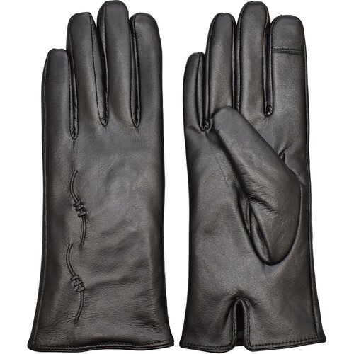 Semiline Woman&amp;#039;s Women Leather Antibacterial Gloves P8205-0 Slike