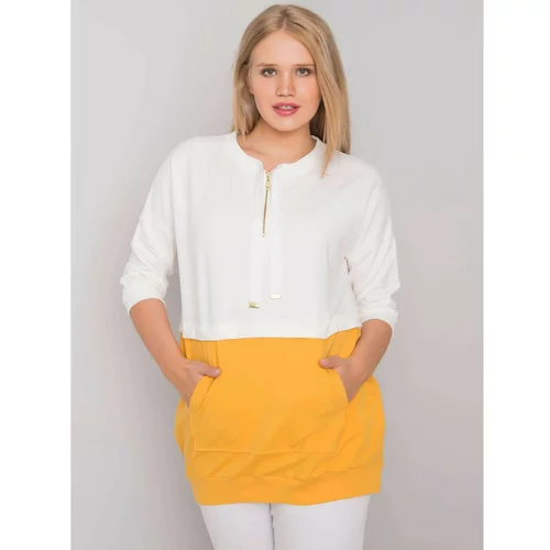 Fashion Hunters Women's ekru-yellow tunic of a larger size