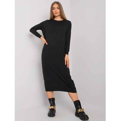 Fashion Hunters OCH BELLA Black knitted dress with long sleeves Cene