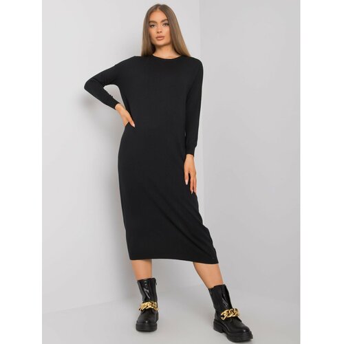 Fashion Hunters OCH BELLA Black knitted dress with long sleeves Slike