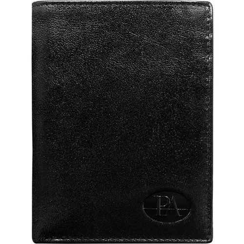 Fashion Hunters Men's black open leather wallet