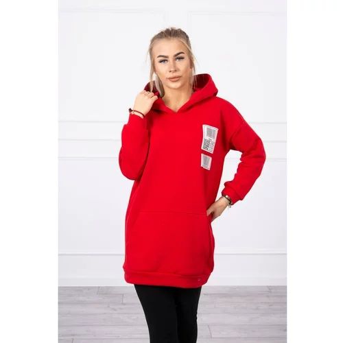 Kesi Hooded sweatshirt with patches red