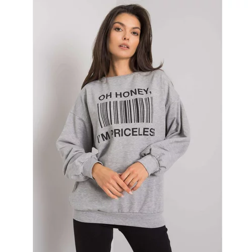 Fashion Hunters Gray sweatshirt with print