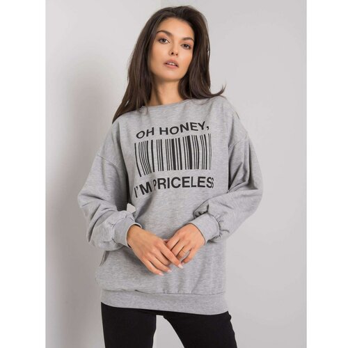 Fashion Hunters Gray sweatshirt with a print Slike