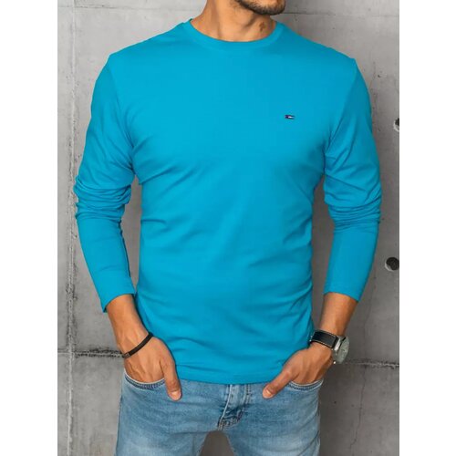 DStreet LX0538 turquoise men's long sleeve shirt Slike