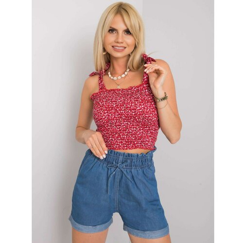 Fashion Hunters RUE PARIS Red top with tied straps Cene