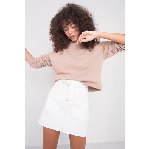Fashionhunters Beige BSL cotton sweatshirt