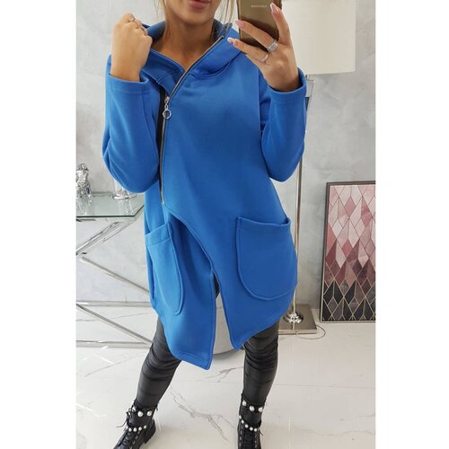 Kesi Insulated sweatshirt with an asymmetrical zipper mauve blue Slike