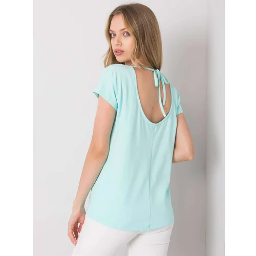 Fashionhunters Mint one-color women's t-shirt