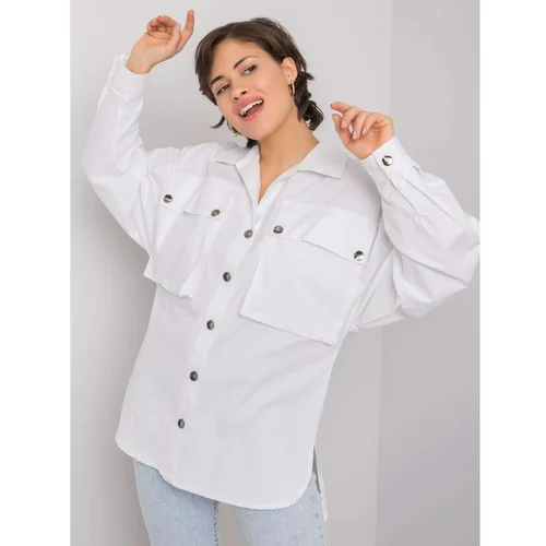Fashion Hunters White shirt with pockets Elora RUE PARIS