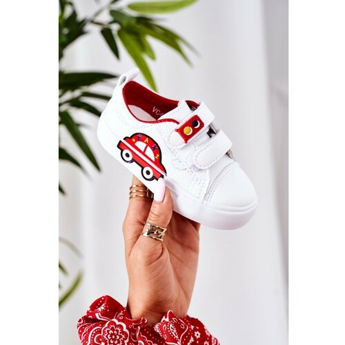 Kesi Children's Sneakers With Velcro White-Red Taxi Slike