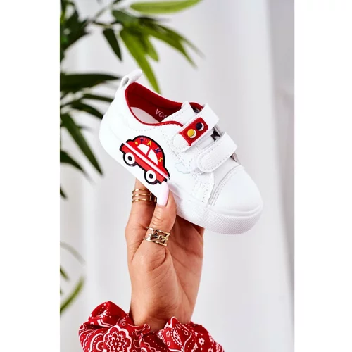Kesi Children's Sneakers With Velcro White-Red Taxi