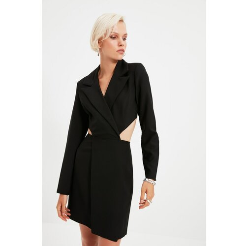 Trendyol Black Cut-Out Detailed Jacket Dress Slike