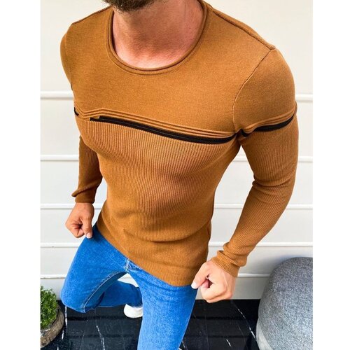DStreet Men's sweater, slipped over the head, camel WX1625 Cene