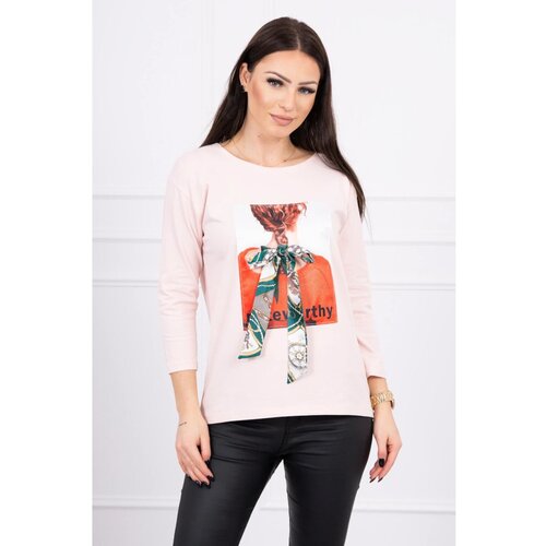 Kesi Blouse with graphics 3D Noteworthy powdered pink Slike