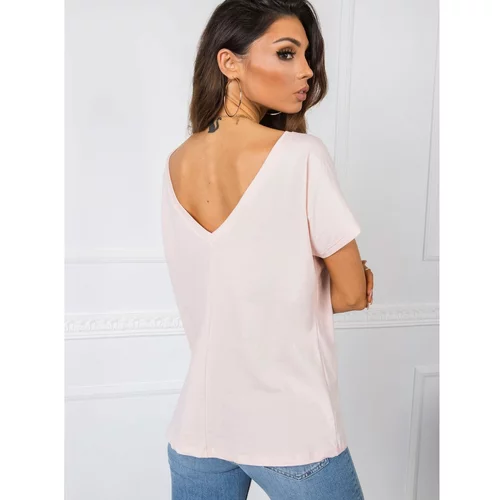 Fashion Hunters T-shirt with a neckline at the back in a light pink color