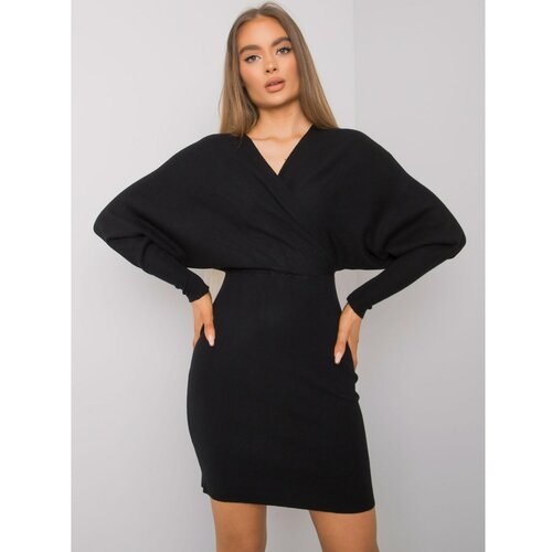 Fashion Hunters OH BELLA Black knitted dress for women Slike