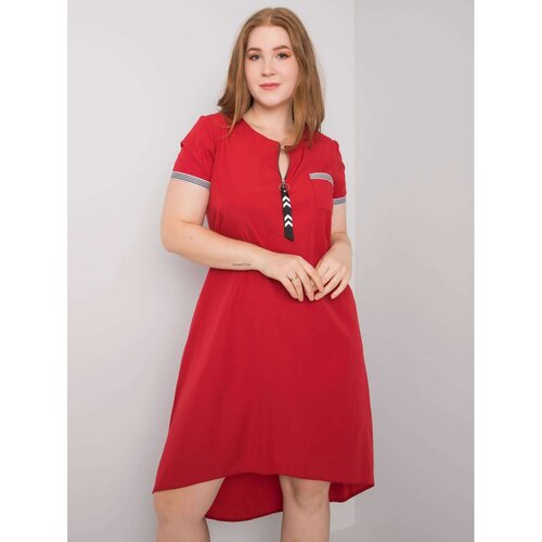 Fashion Hunters Bigger red cotton dress Slike