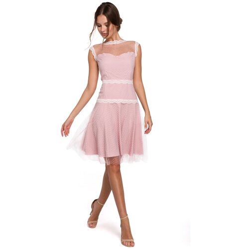 Makover Ženska haljina K030 bijela pink Cene