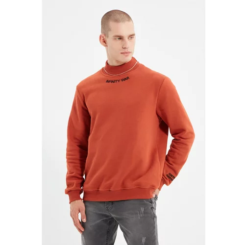 Trendyol Tile Men Regular Fit Turtleneck Long Sleeve Embroidered Sweatshirt