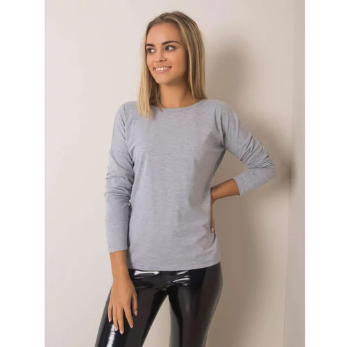 Fashion Hunters Gray melange blouse with a neckline on the back