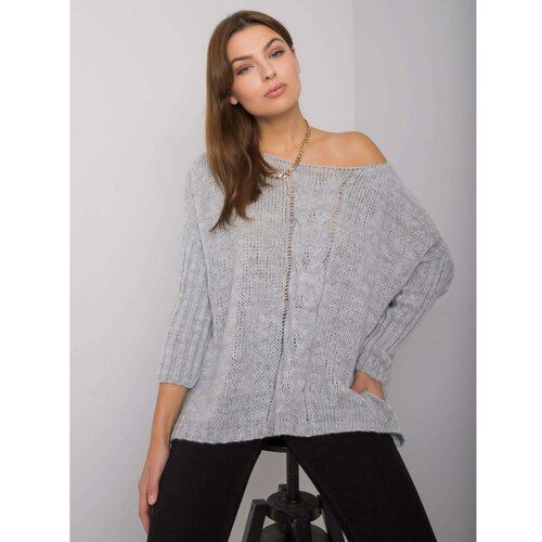 Fashion Hunters OCH BELLA Gray oversized sweater Cene