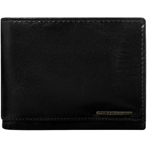 Fashion Hunters Black genuine leather wallet with RFID system