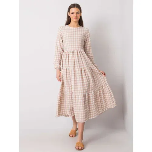 Fashion Hunters Beige checkered dress Pasadena RUE PARIS