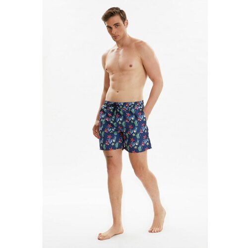 Trendyol Navy Blue Men's Printed Swimwear Cene