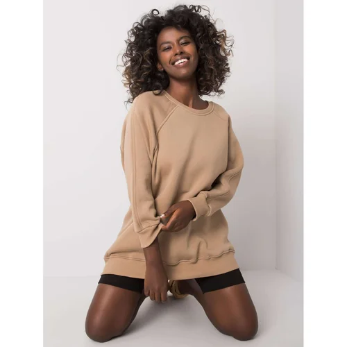 Fashion Hunters Women's beige cotton sweatshirt