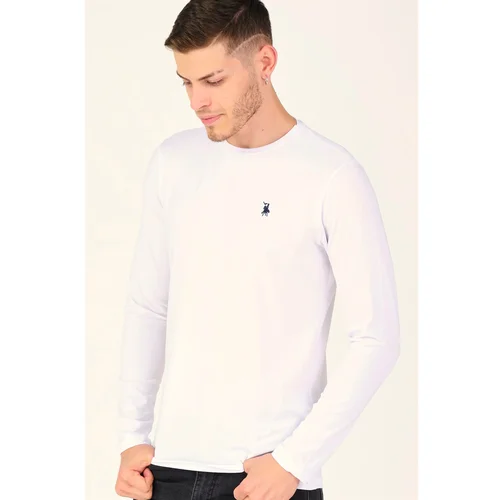 Dewberry T8588 BIKE COLLAR MEN'S SWEATSHIRT-WHITE