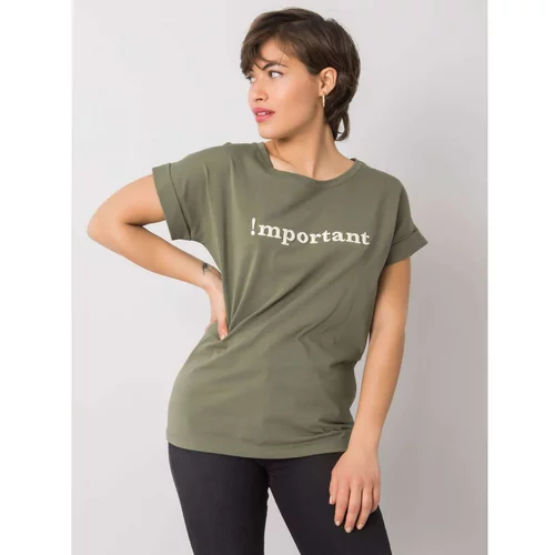 Fashion Hunters Khaki t-shirt with embroidered text