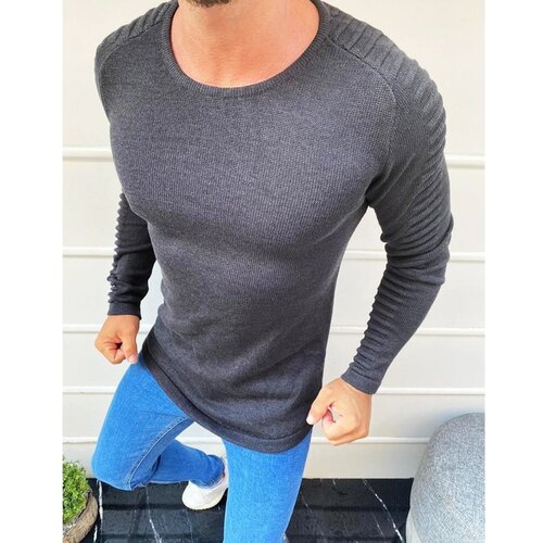 DStreet Muški džemper s navlakom antracit WX1604 siva | svetloplava Slike
