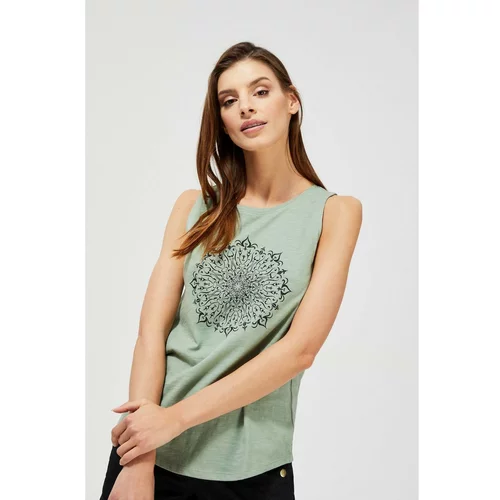 Moodo Cotton top with a print - olive