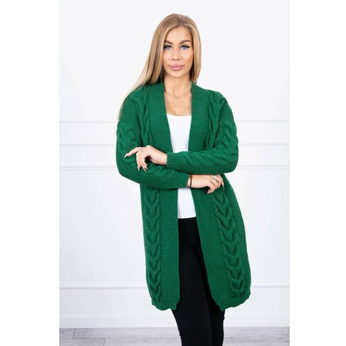 Kesi Sweater Cardigan weave the braid green Slike