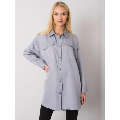 Fashion Hunters Women's gray cotton shirt Slike