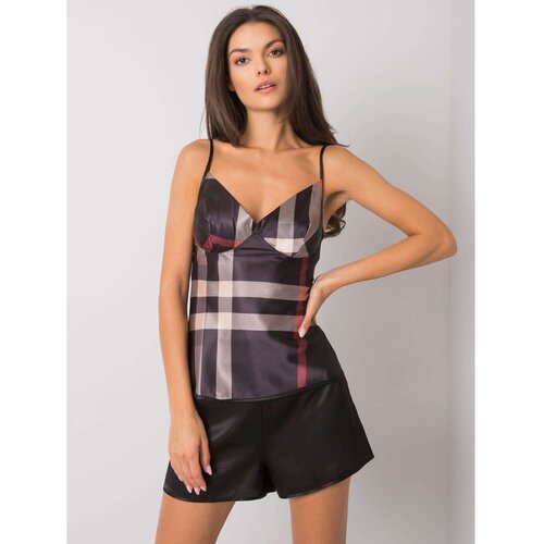 Fashion Hunters Black plaid sleeping set Slike